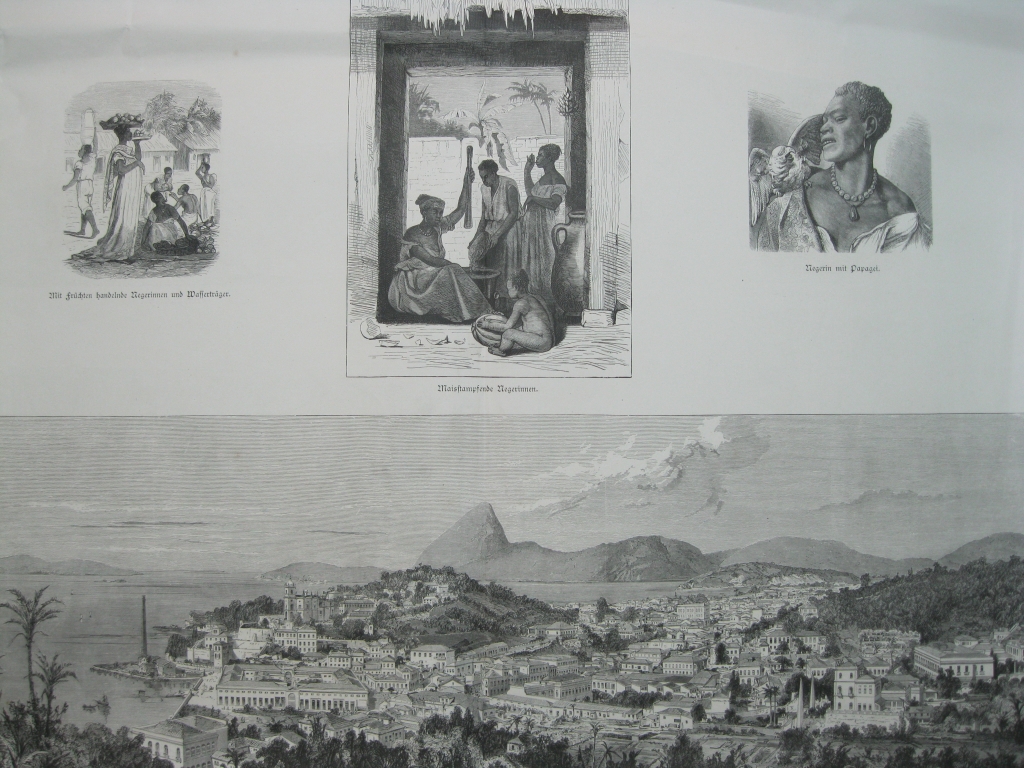 Vistas de Rio de Janeiro (Brasil) y puerto de Montevideo (Uruguay), 1880